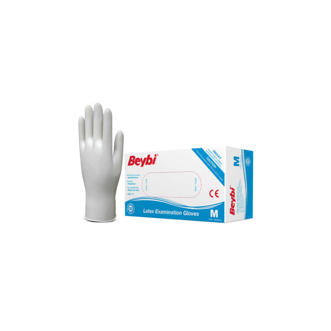 Latex Pudralı Eldiven Beybi M