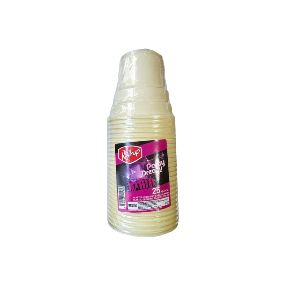 Krem Plastik Bardak - Görsel 2