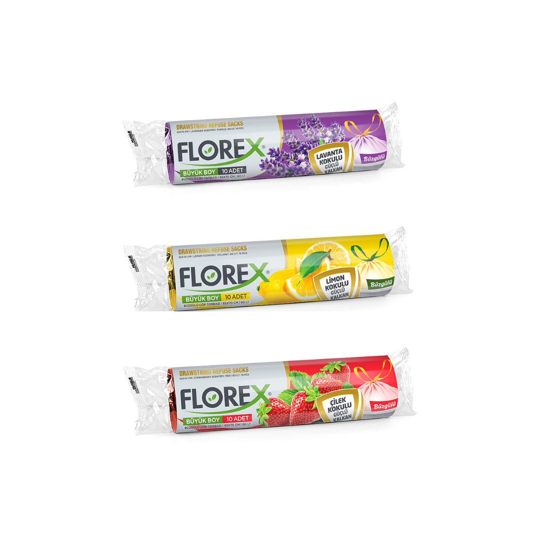 Büyük Boy Büzgülü Çöp Poşeti 130 Gr Florex - Görsel 2