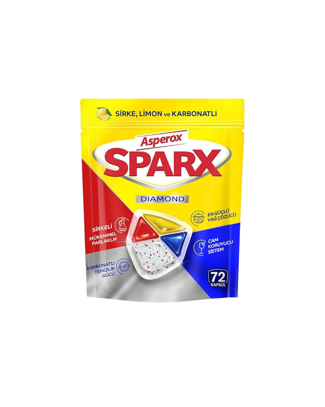 Asperox Sparx Bulaşık Makinesi Kapsül Limon Karbonat ve Sirke